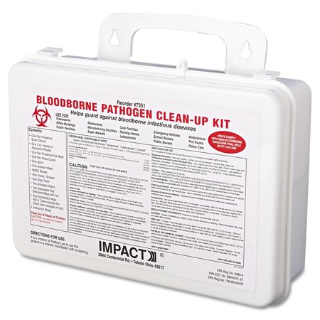 IMPACT PRODUCTS Bloodborne Pathogen Cleanup Kit, OSHA Compliant, Plastic Case BWK 7351